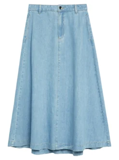comma Damen Jeansrock in blau - Länge: lang