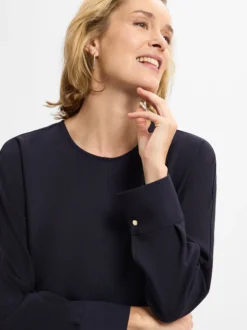 comma Damen Kleid in marine - Ausschnitt: Rundhals