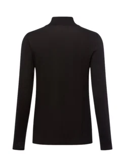 comma Damen Langarmshirt mit Woll-Anteil in schwarz