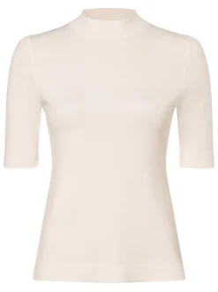 comma Damen Strickshirt in ecru - Ausschnitt: Stehkragen