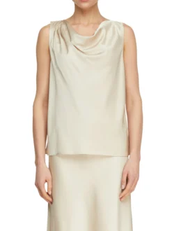 comma Damen Top in beige - Ausschnitt: Wasserfall