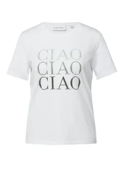 comma Damen T-Shirt in weiß - Ausschnitt: Rundhals