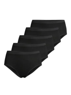 con-ta Damen Maxi Slip - 5er Pack Feinripp in schwarz