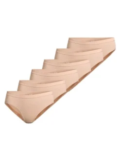 con-ta Damen Midi Slip - 6er Pack Feinripp in beige