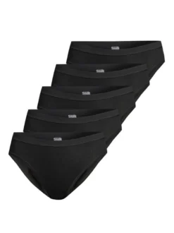 con-ta Damen Midi Slip - 5er Pack Feinripp in schwarz