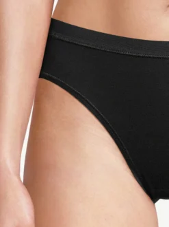 con-ta Damen Midi Slip - 5er Pack Feinripp in schwarz