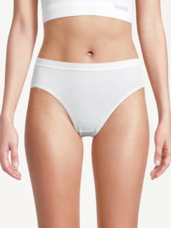 con-ta Damen Midi Slip - 5er Pack Feinripp in weiß
