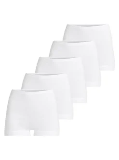 con-ta Damen Pagenschlüpfer - 5er Pack Feinripp in weiß