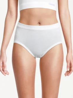 con-ta Damen Taillen Slip - 5er Pack Feinripp in weiß
