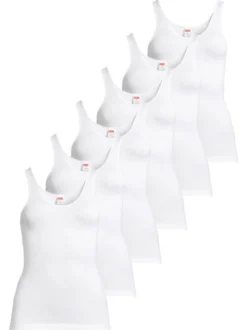 con-ta Damen Unterhemd - 6er Pack Modal in weiß