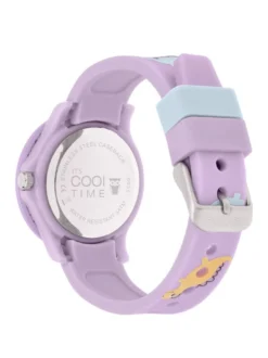 Cool Time Mädchen Armbanduhr - The Cool Pink Dino in lila