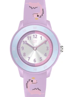 Cool Time Mädchen Armbanduhr - The Cool Pink Dino in lila