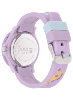 Cool Time Mädchen Armbanduhr - The Cool Pink Dino in lila