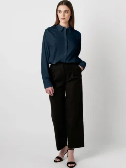 DESOTO Damen Bluse - Lizzy in blau - Ärmel: langarm