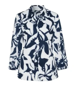 DESOTO Damen Bluse - Pia in blau - Ärmel: langarm