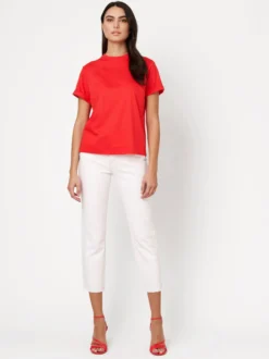DESOTO Damen Shirt - Alexa in rot - Ausschnitt: Rundhals