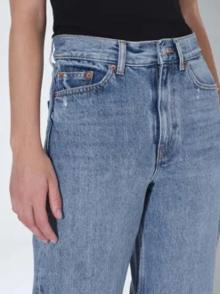 Dr. Denim Damen Jeans – Echo High Straight in light stone
