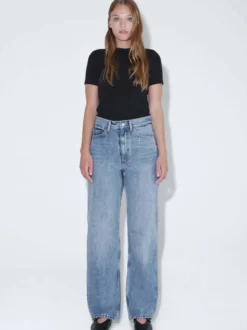 Dr. Denim Damen Jeans – Echo High Straight in light stone