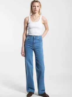 Dr. Denim Damen Jeans - Moxy High Straight in bleached