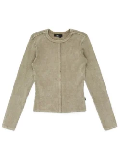 Dr. Denim Damen Langarmshirt – Stella Rib in beige
