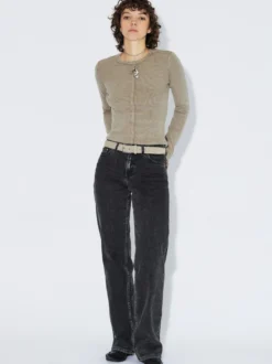 Dr. Denim Damen Langarmshirt – Stella Rib in beige