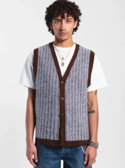Dr. Denim Unisex Strickweste - Bobby in blau