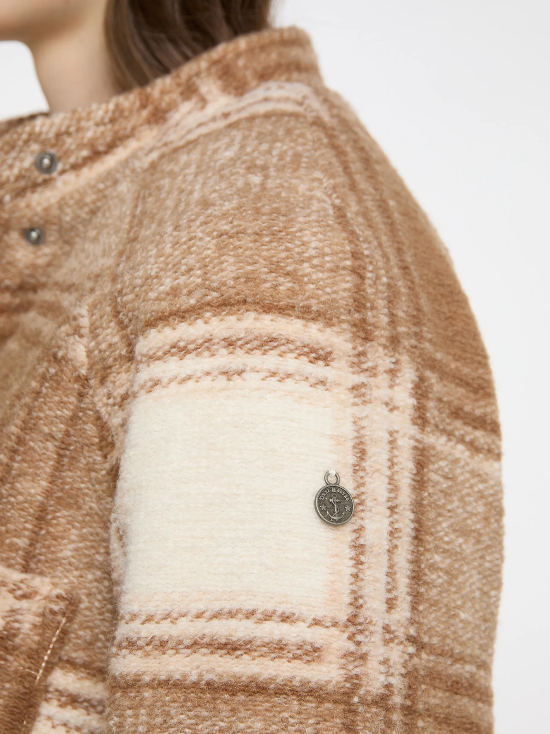 Dreimaster Damen Übergangsjacke aus Wollgemisch in camel ecru