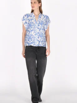 Dreimaster Damen Bluse in blau
