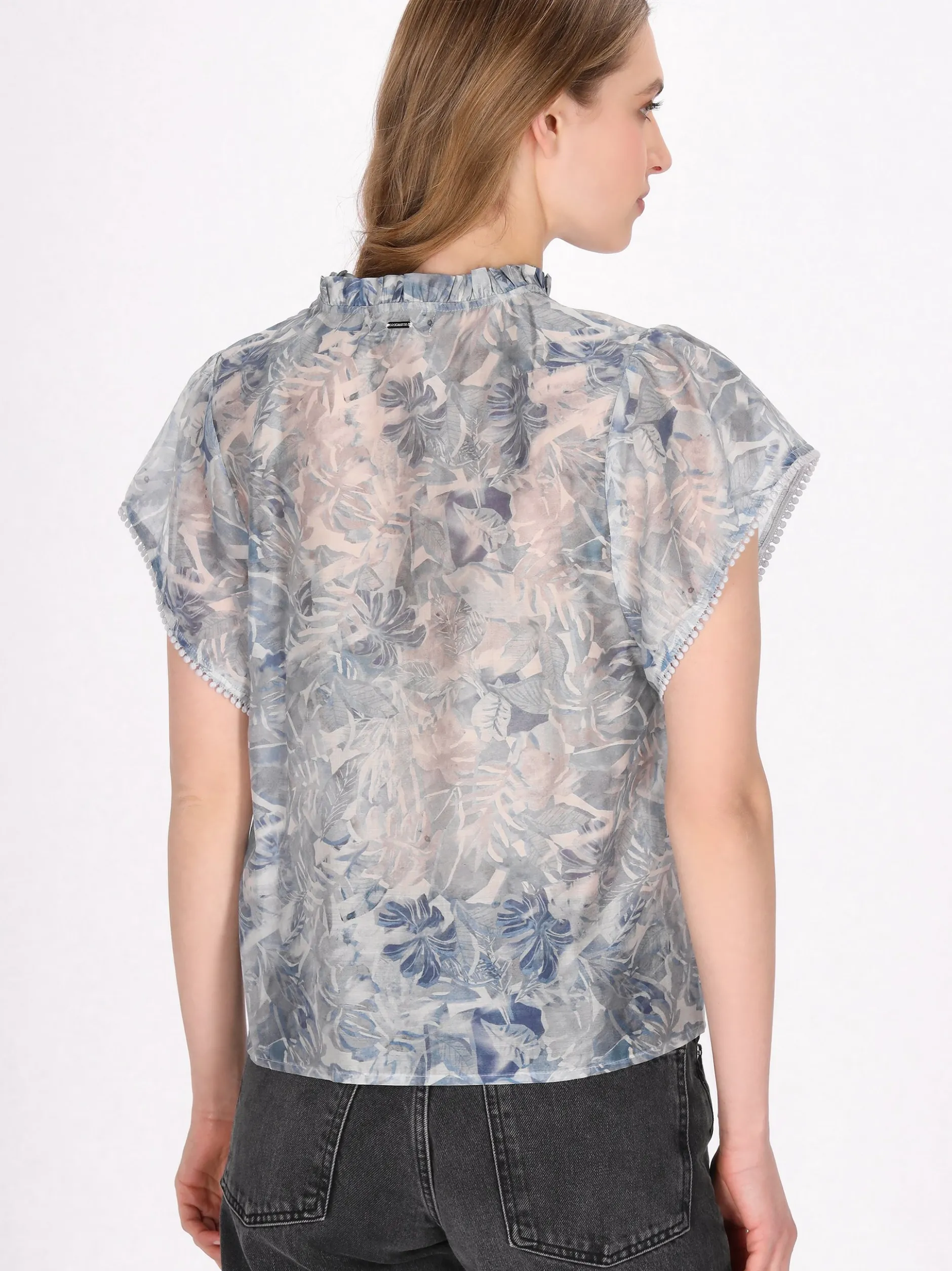 Dreimaster Damen Bluse in hellblau