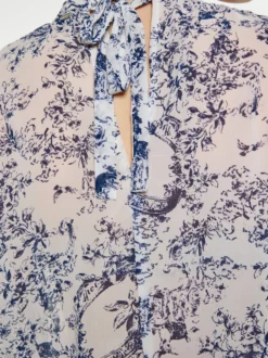 Dreimaster Damen Bluse in marine - Ausschnitt: Rundhals