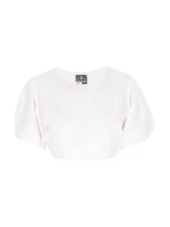 Dreimaster Damen Bluse in weiß - Ausschnitt: Rundhals