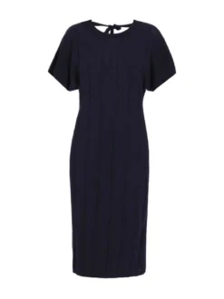 Dreimaster Damen Kleid in blau - Ausschnitt: Rundhals