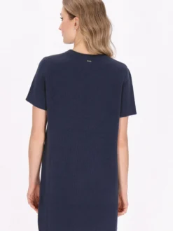 Dreimaster Damen Kleid in blau - Ausschnitt: Rundhals