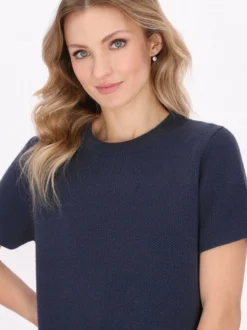 Dreimaster Damen Kleid in blau - Ausschnitt: Rundhals