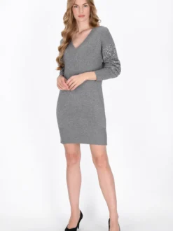 Dreimaster Damen Kleid in grau - Länge: mittel