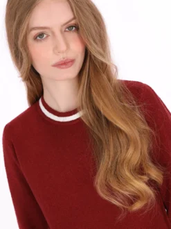 Dreimaster Damen Kleid in rot - Ausschnitt: Rundhals
