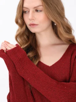 Dreimaster Damen Kleid in rot - Länge: mittel