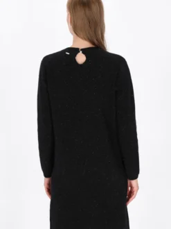 Dreimaster Damen Kleid in schwarz - Ausschnitt: Rundhals