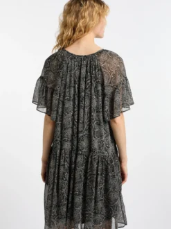 Dreimaster Damen Kleid in schwarz - Ausschnitt: Rundhals