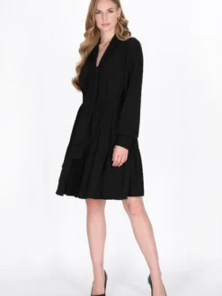 Dreimaster Damen Kleid in schwarz - Länge: mittel