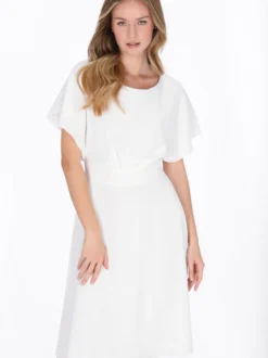 Dreimaster Damen Kleid in weiß - Ausschnitt: Rundhals