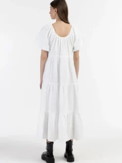 Dreimaster Damen Maxikleid in weiß - Länge: mittel