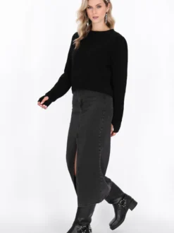 Dreimaster Damen Pullover in schwarz