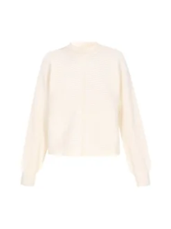 Dreimaster Damen Pullover in weiß - Ausschnitt: Rundhals