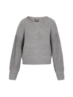 Dreimaster Damen Pullover in grau - Ausschnitt: Rundhals