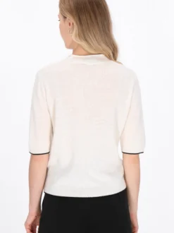 Dreimaster Damen Pullover in weiß - Ausschnitt: Rundhals