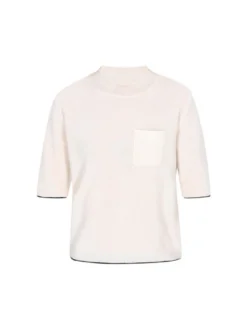Dreimaster Damen Pullover in weiß - Ausschnitt: Rundhals