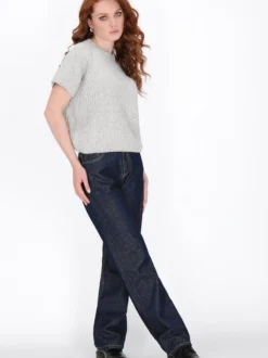 Dreimaster Damen Pullover in grau - Ausschnitt: Rundhals