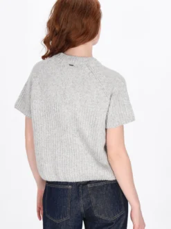 Dreimaster Damen Pullover in grau - Ausschnitt: Rundhals