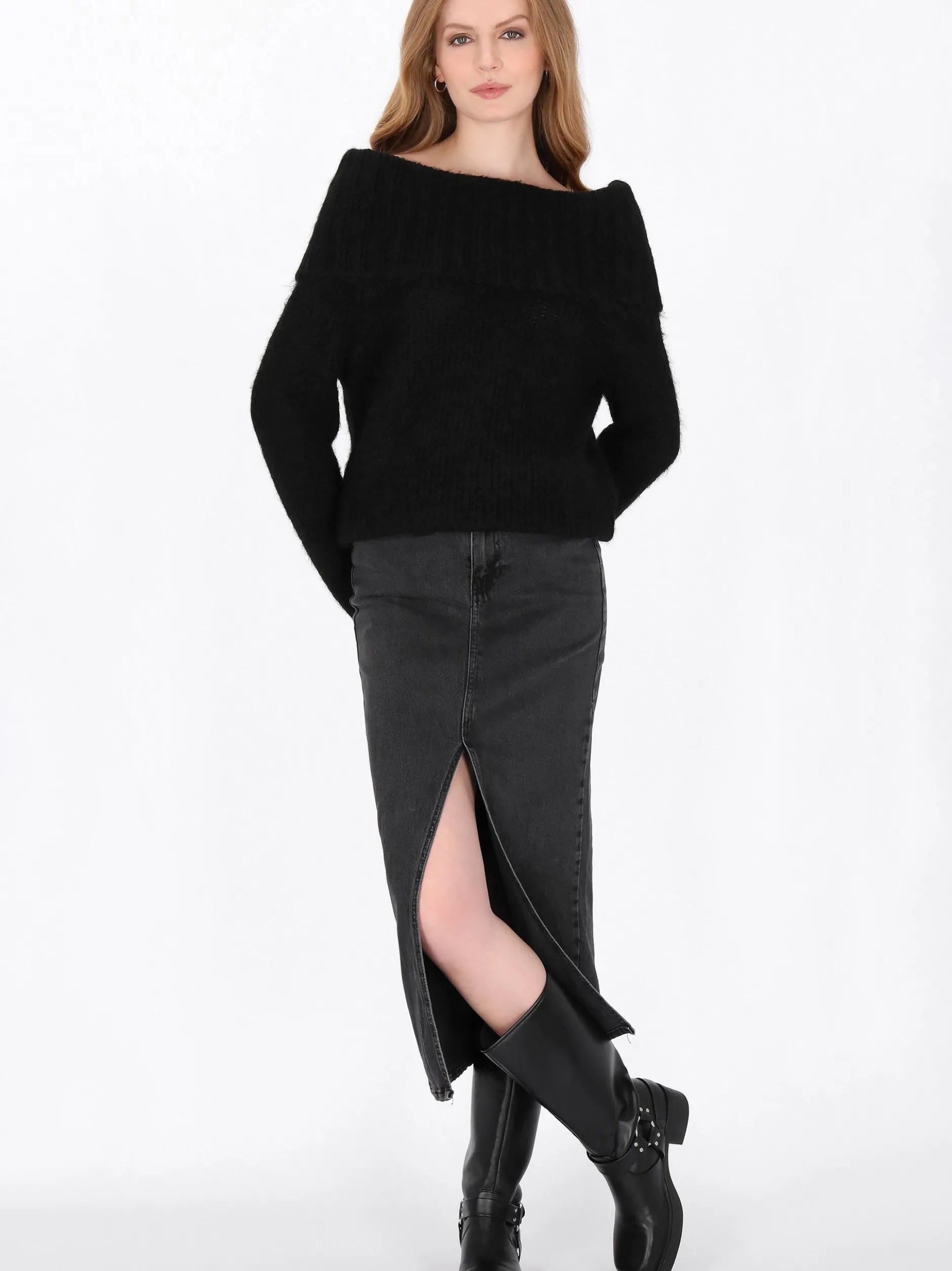 Dreimaster Damen Pullover in schwarz